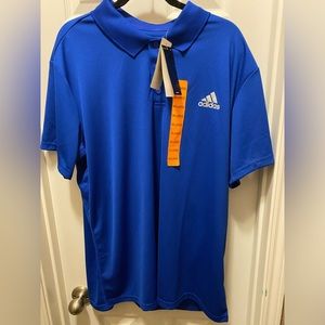 Adidas Men's Core 18 Climalite Blue Polo Shirt Size 2 XL NEW W/TAGS
